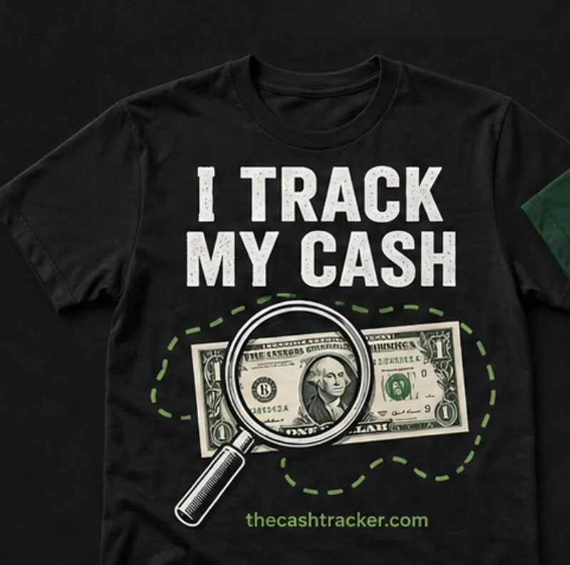 I Track My Cash — The Original Tracker Tee — Black TheCashTracker t-shirt design