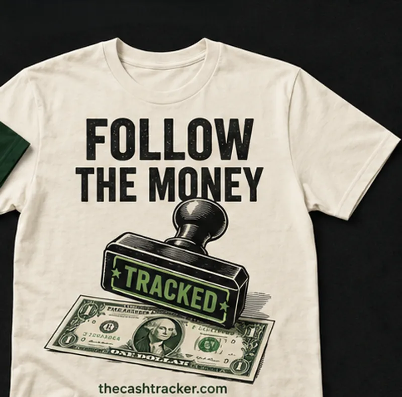 Follow The Money — Follow The Money Tee — Natural Cream TheCashTracker t-shirt design